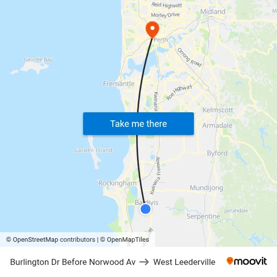 Burlington Dr Before Norwood Av to West Leederville map