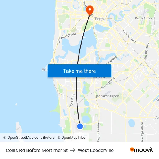 Collis Rd Before Mortimer St to West Leederville map