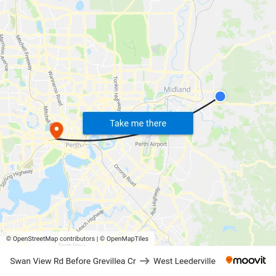 Swan View Rd Before Grevillea Cr to West Leederville map