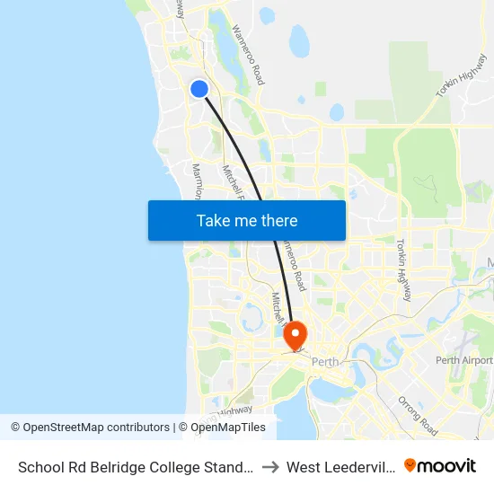 School Rd Belridge College Stand 1 to West Leederville map