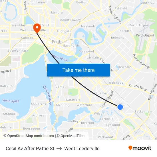 Cecil Av After Pattie St to West Leederville map
