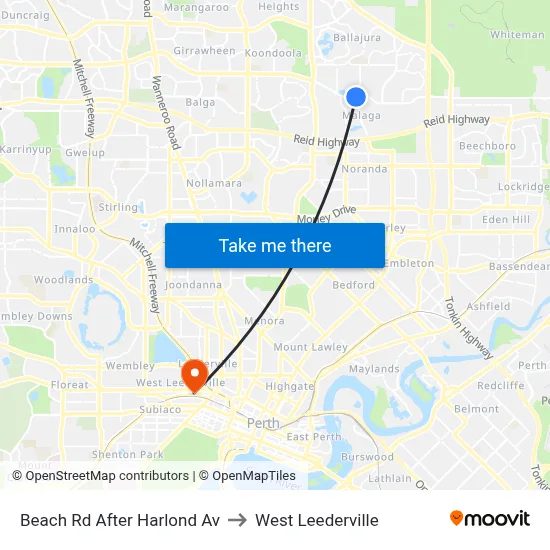 Beach Rd After Harlond Av to West Leederville map