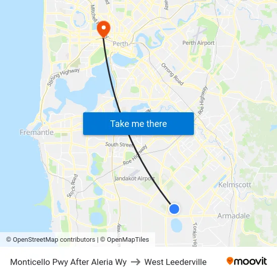 Monticello Pwy After Aleria Wy to West Leederville map