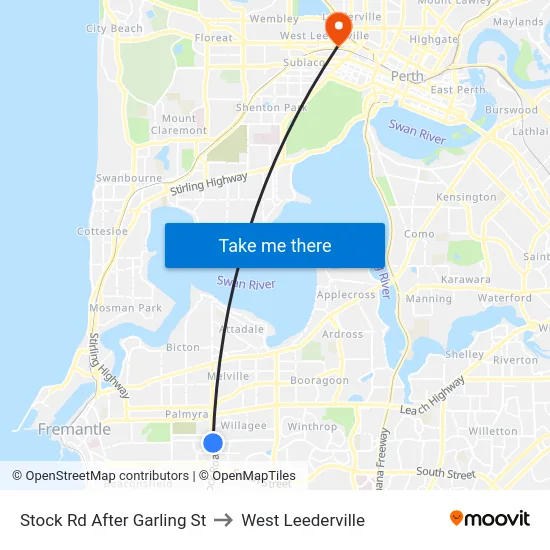 Stock Rd After Garling St to West Leederville map
