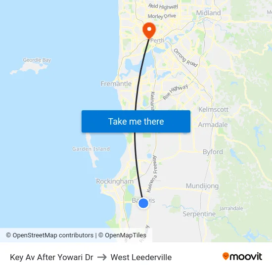 Key Av After Yowari Dr to West Leederville map