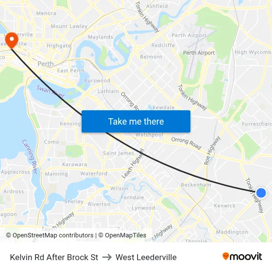 Kelvin Rd After Brock St to West Leederville map