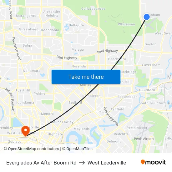 Everglades Av After Boomi Rd to West Leederville map