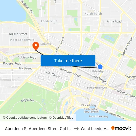 Aberdeen St Aberdeen Street Cat Id 16 to West Leederville map