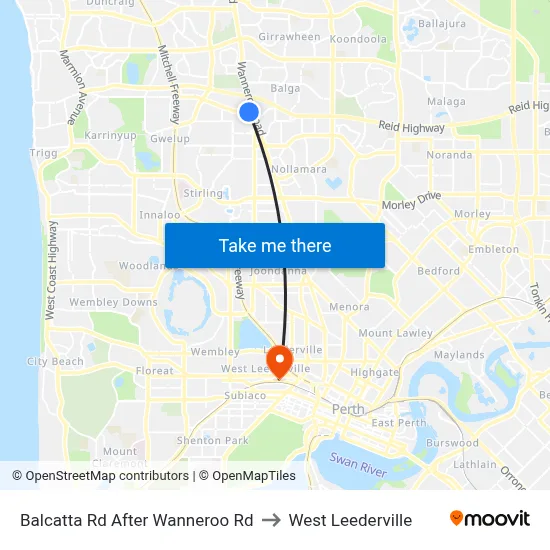 Balcatta Rd After Wanneroo Rd to West Leederville map