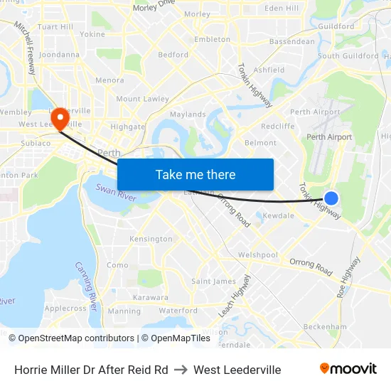 Horrie Miller Dr After Reid Rd to West Leederville map