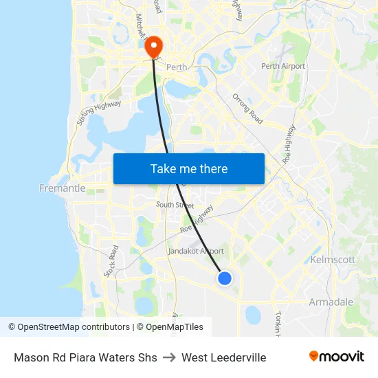 Mason Rd Piara Waters Shs to West Leederville map