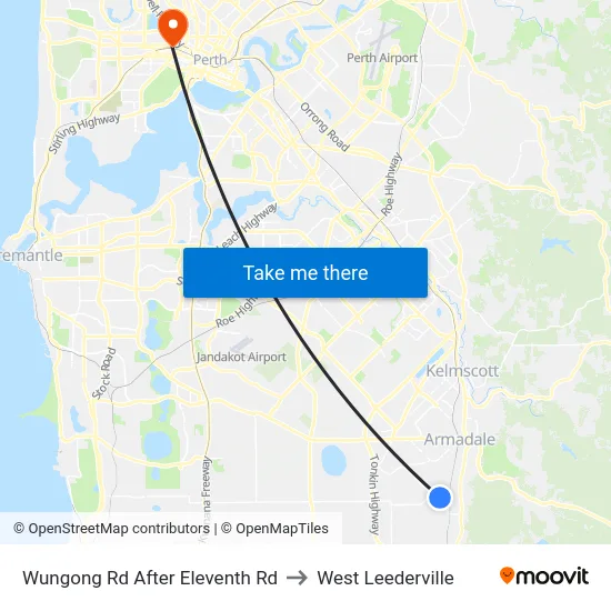 Wungong Rd After Eleventh Rd to West Leederville map