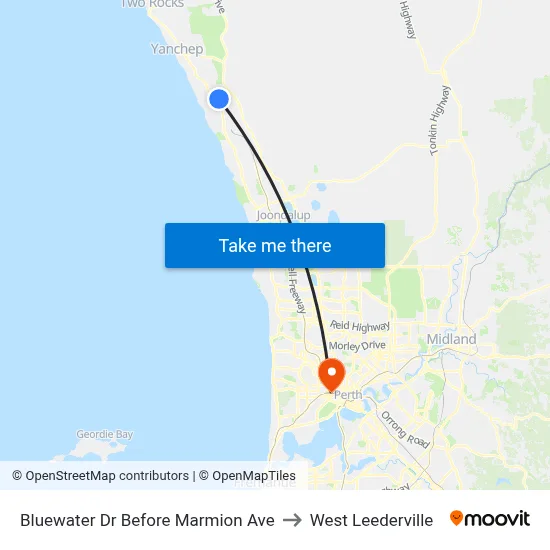 Bluewater Dr Before Marmion Ave to West Leederville map