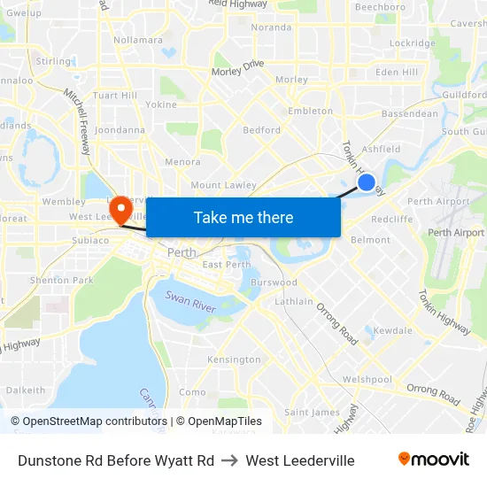Dunstone Rd Before Wyatt Rd to West Leederville map