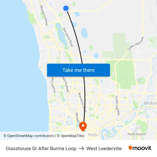 Glasshouse Dr After Burma Loop to West Leederville map