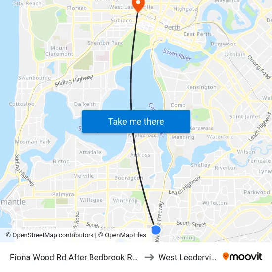 Fiona Wood Rd After Bedbrook Row to West Leederville map