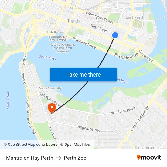 Mantra on Hay Perth to Perth Zoo map
