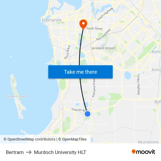 Bertram to Murdoch University HLT map