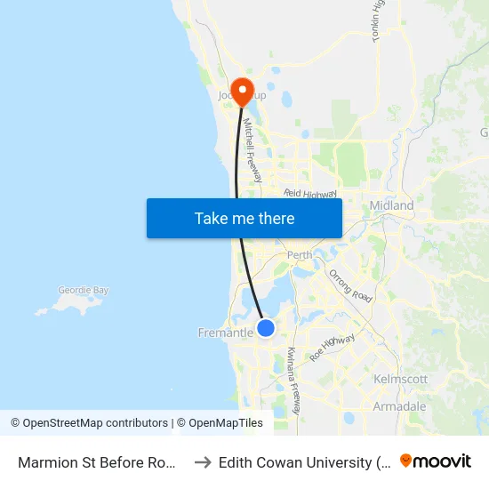 Marmion St Before Rome Rd to Edith Cowan University (ECU) map