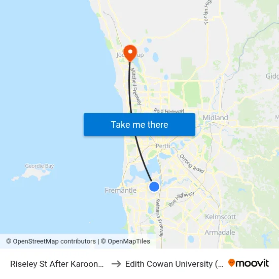Riseley St After Karoonda Rd to Edith Cowan University (ECU) map