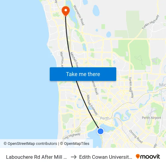 Labouchere Rd After Mill Point Rd to Edith Cowan University (ECU) map