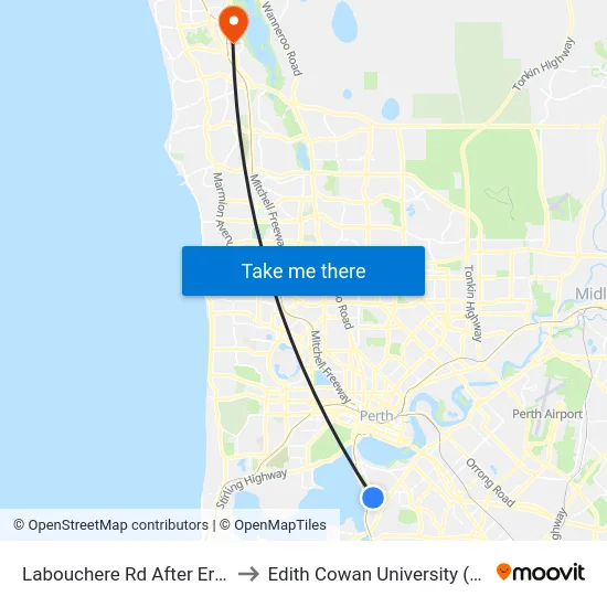 Labouchere Rd After Eric St to Edith Cowan University (ECU) map