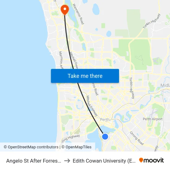 Angelo St After Forrest St to Edith Cowan University (ECU) map