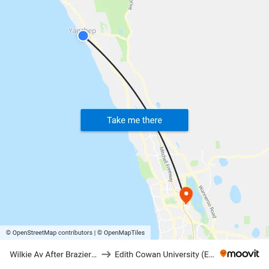 Wilkie Av After Brazier Rd to Edith Cowan University (ECU) map