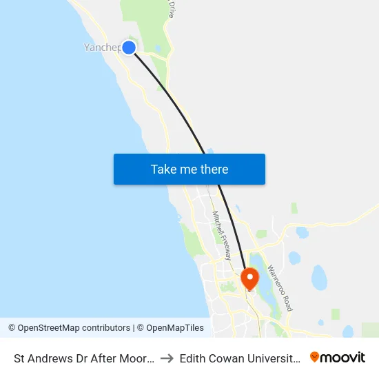 St Andrews Dr After Moorpark Av to Edith Cowan University (ECU) map