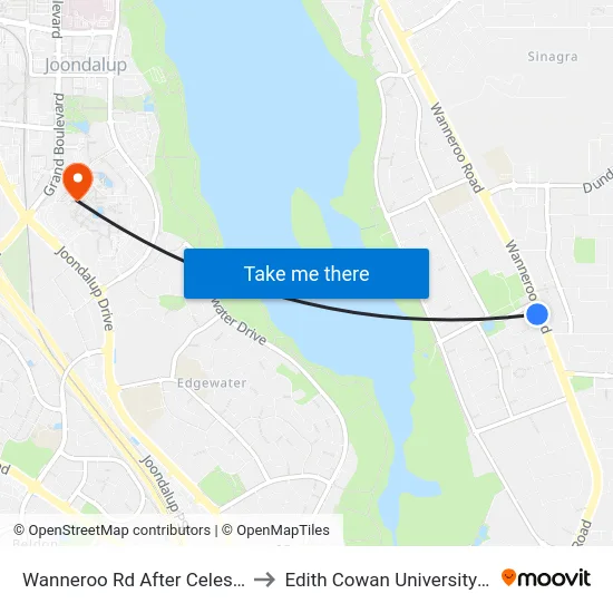 Wanneroo Rd After Celestine St to Edith Cowan University (ECU) map