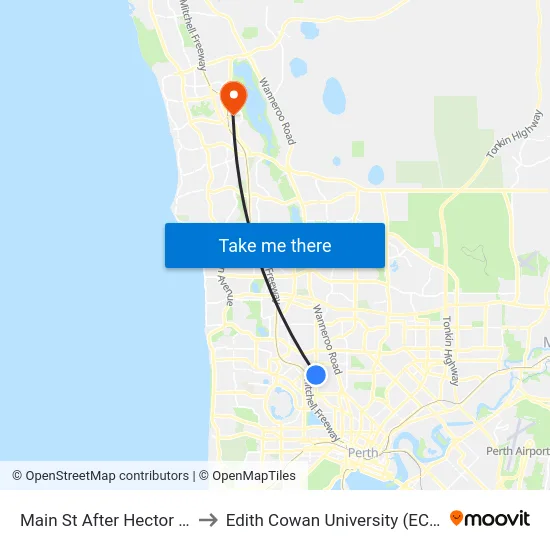 Main St After Hector St to Edith Cowan University (ECU) map