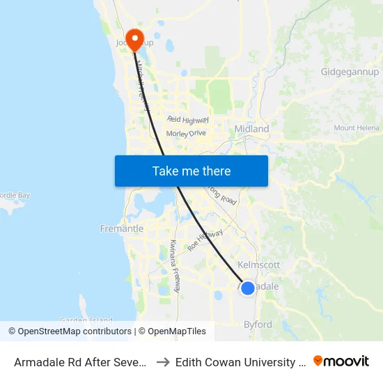 Armadale Rd After Seventh Rd to Edith Cowan University (ECU) map