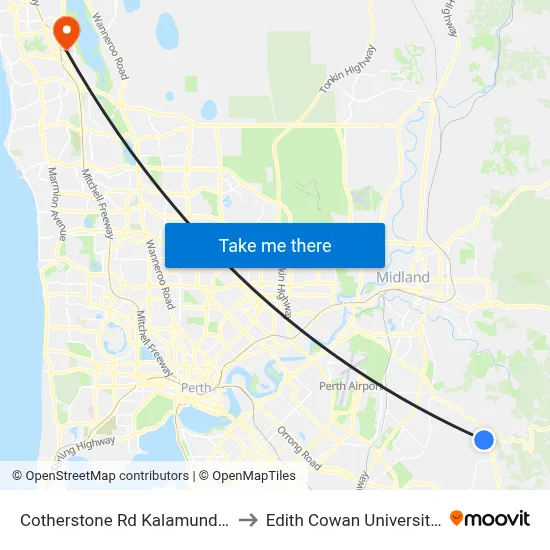 Cotherstone Rd Kalamunda Shs S4 to Edith Cowan University (ECU) map