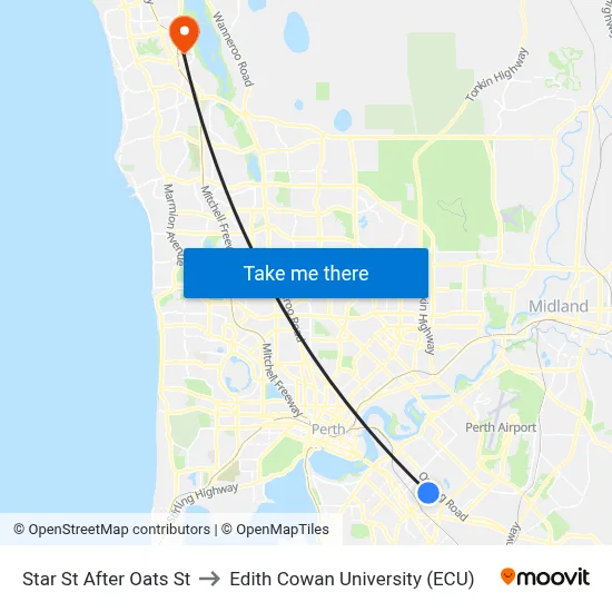 Star St After Oats St to Edith Cowan University (ECU) map