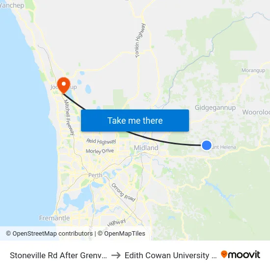 Stoneville Rd After Grenville Rd to Edith Cowan University (ECU) map
