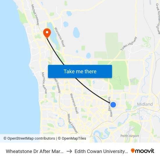 Wheatstone Dr After Marconi St to Edith Cowan University (ECU) map