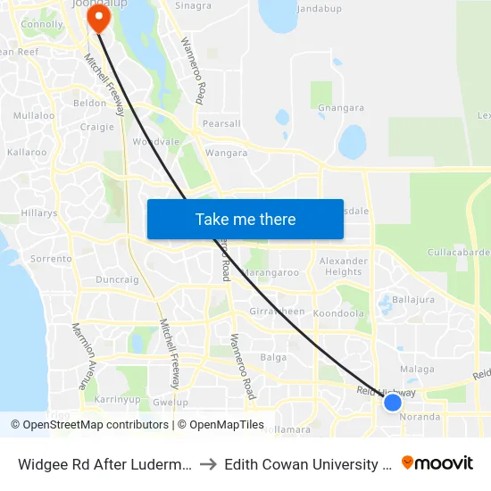 Widgee Rd After Luderman Rd to Edith Cowan University (ECU) map