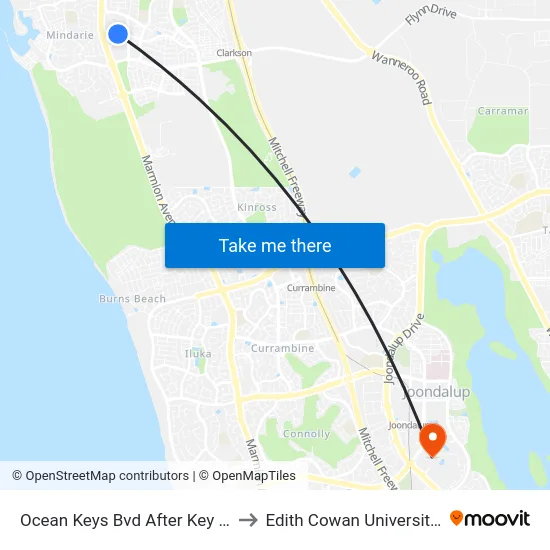 Ocean Keys Bvd After Key Largo Dr to Edith Cowan University (ECU) map