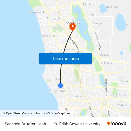 Seacrest Dr After Hepburn Av to Edith Cowan University (ECU) map