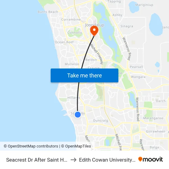 Seacrest Dr After Saint Helier Dr to Edith Cowan University (ECU) map