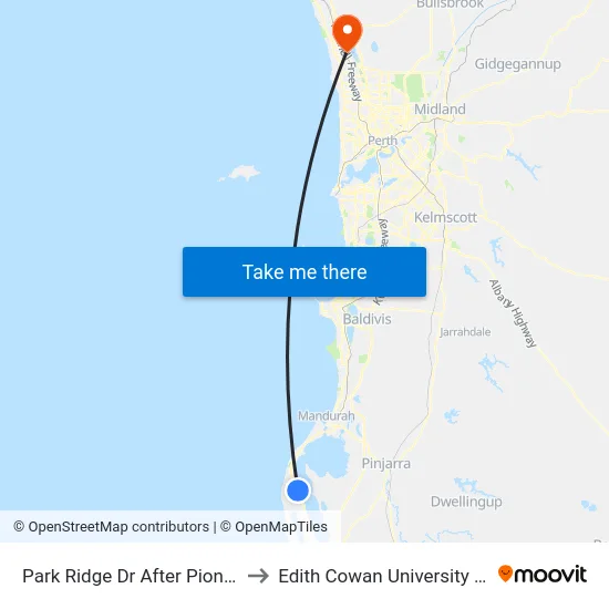 Park Ridge Dr After Pioneer Ct to Edith Cowan University (ECU) map