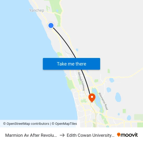 Marmion Av After Revolution Av to Edith Cowan University (ECU) map