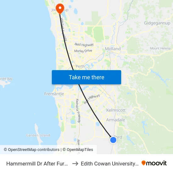 Hammermill Dr After Furnace St to Edith Cowan University (ECU) map