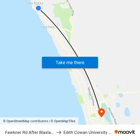 Fawkner Rd After Blaxland Av to Edith Cowan University (ECU) map