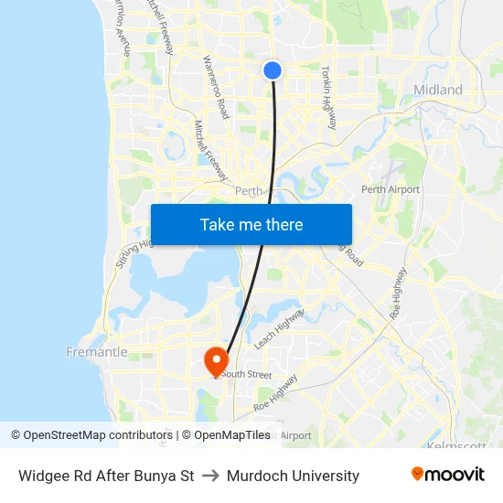 Widgee Rd After Bunya St to Murdoch University map