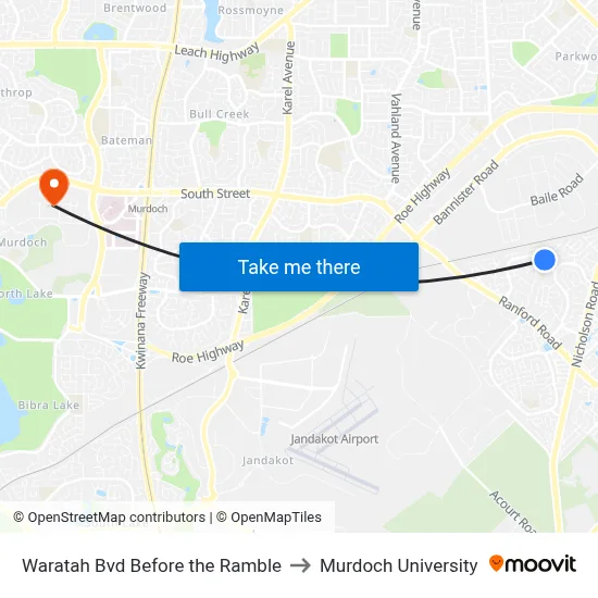 Waratah Bvd Before the Ramble to Murdoch University map