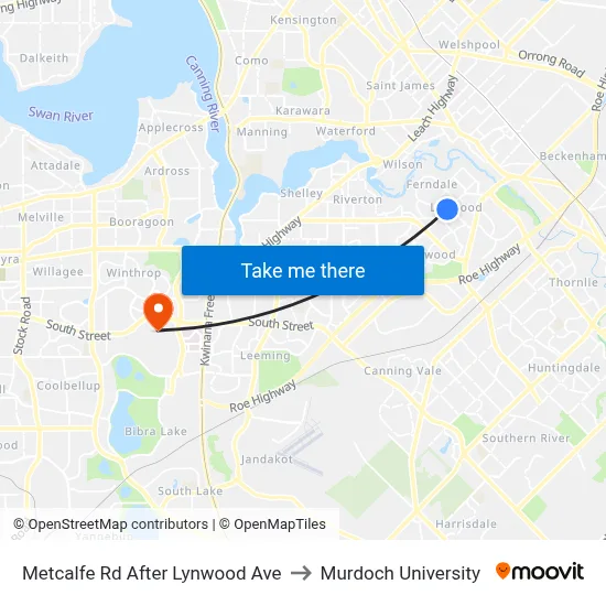 Metcalfe Rd After Lynwood Ave to Murdoch University map