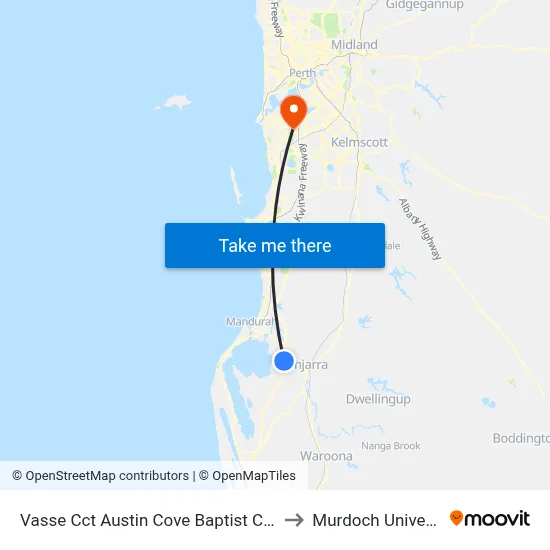 Vasse Cct Austin Cove Baptist College to Murdoch University map