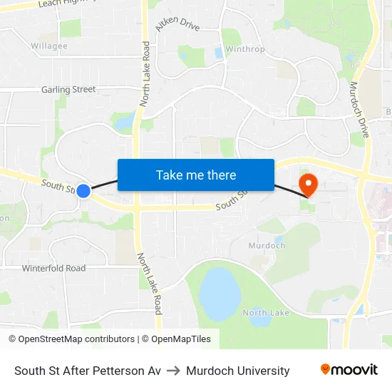 South St After Petterson Av to Murdoch University map