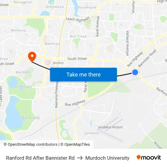 Ranford Rd After Bannister Rd to Murdoch University map